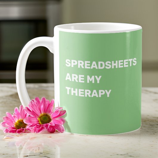 Spreadsheets zijn mijn therapie - Sage Green Koffiemok