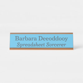 Spreadsheetsorcerer Blauw Bureau Naambordje