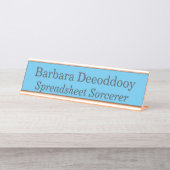 Spreadsheetsorcerer Blauw Bureau Naambordje (Voorkant)