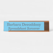 Spreadsheetsorcerer Blauw Bureau Naambordje (Voorkant)