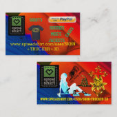 SPREADSHIRT SK8N TRUCKER 3D DIGITALE KIND ACHTERGR VISITEKAARTJE (Voorkant / Achterkant)