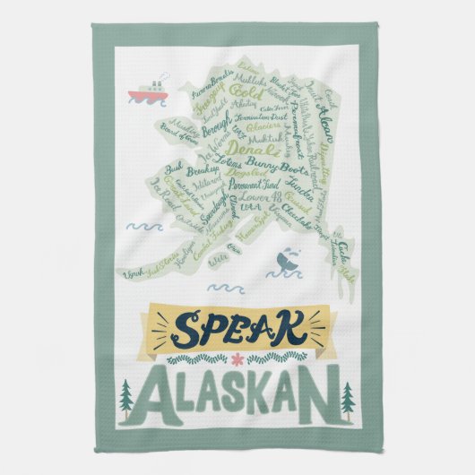 Spreek Alaskan! Keukenhanddoeken (Verticaal)