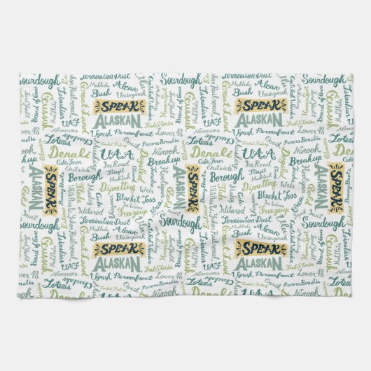 Spreek Alaskan! White Kitchen Towel Theedoek (Horizontaal)
