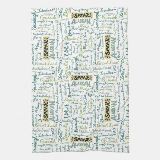 Spreek Alaskan! White Kitchen Towel Theedoek (Verticaal)