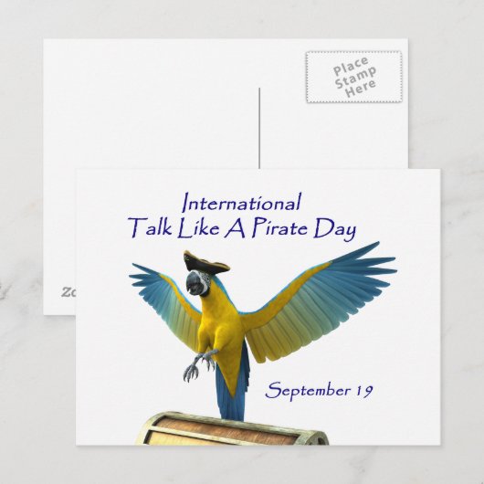 Spreek als een Pirate Day Briefkaart (Voorkant / Achterkant)