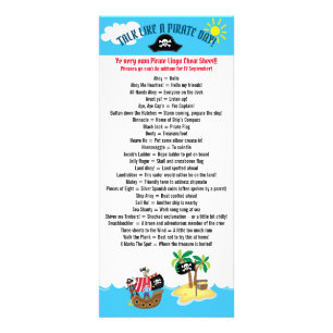 Spreek als een Pirate Day List of Phrases Cheat Sh Reclamekaart
