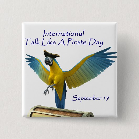 Spreek als een Pirate Day Vierkante Button 5,1 Cm (Voorkant)