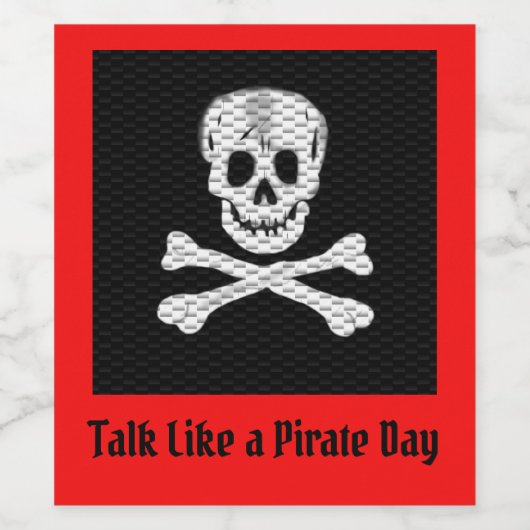 Spreek als een Pirate Day Wijn Etiket (Enkel label)