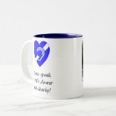 Spreek alstublieft wat langzamer en duidelijk! tweekleurige koffiemok (Voorkant links)