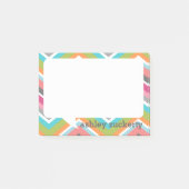 Spreek Bubble Persoonlijke naam Kleurrijke Chevron Post-it® Notes (Voorkant)