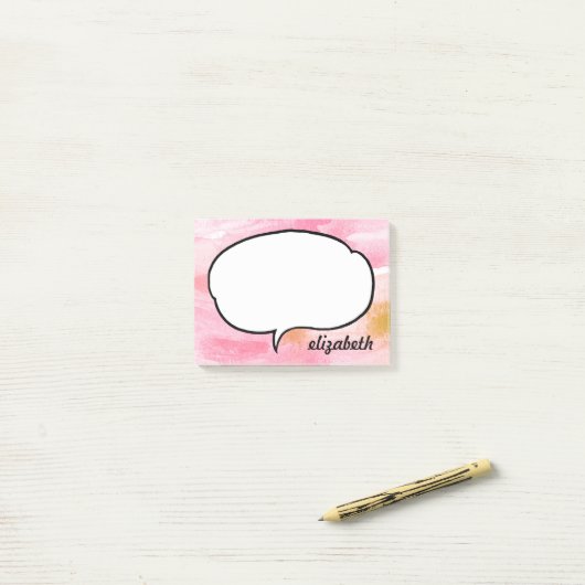 Spreek Bubble Persoonlijke naam Post-it® Notes (Op bureau)