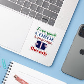 Spreek Cobol Taal Vloeiend Sticker (Laptop met iPhone)