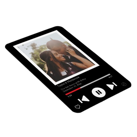 Spreek De Datum Muziekspeler Eerste Dans Foto Magneet (Rechterzijde)