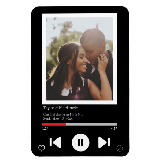 Spreek De Datum Muziekspeler Eerste Dans Foto Magneet (Verticaal)