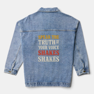 "Spreek de Waarheid Als Je Stem Trilt" | Empowerin Denim Jacket