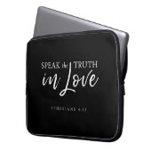 Spreek de Waarheid In Liefde Efeziërs 4:15 Bijbelv Laptop Sleeve (Voorkant Links)