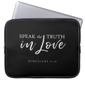 Spreek de Waarheid In Liefde Efeziërs 4:15 Bijbelv Laptop Sleeve (Voorkant)