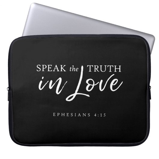 Spreek de Waarheid In Liefde Efeziërs 4:15 Bijbelv Laptop Sleeve (Voorkant)