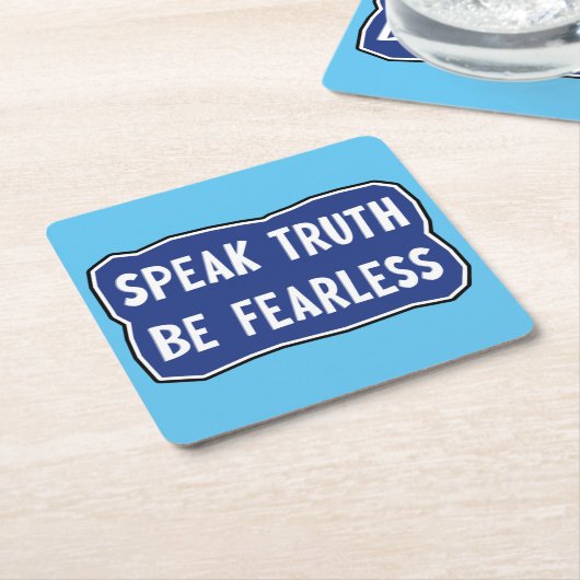 Spreek de waarheid Wees onbevreesd Kartonnen Onderzetters (Schuin)