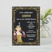 Spreek Easy Flapper Art Deco Vrijgezellenfeest Kaart (Staand voorkant)