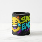 Spreek Emoji Graffiti Mok | Grappige Lachende Emoj (Midden)