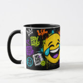 Spreek Emoji Graffiti Mok | Grappige Lachende Emoj (Links)