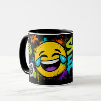 Spreek Emoji Graffiti Mok | Grappige Lachende Emoj