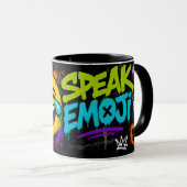 Spreek Emoji Graffiti Mok | Grappige Lachende Emoj (Voorkant rechts)