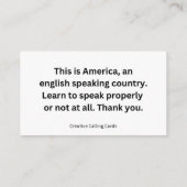 Spreek Engels Contactkaartje (Achterkant)