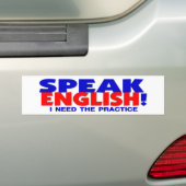 Spreek Engels Humor Bumpersticker (Op auto)