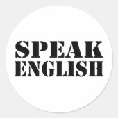 Spreek Engels Ronde Sticker (Voorkant)