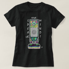 Spreek-er Uw Geest Grappige Cycloop Luidspreker Wo T-shirt