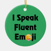 Spreek Fluent Emoji Keramisch Ornament (Voorkant)