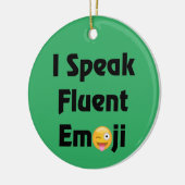 Spreek Fluent Emoji Keramisch Ornament (Links)