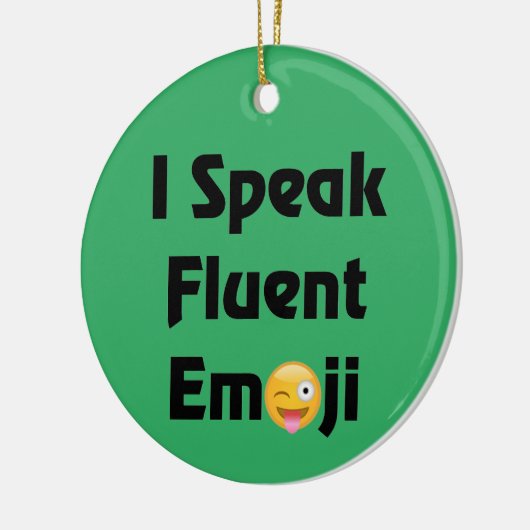 Spreek Fluent Emoji Keramisch Ornament (Links)