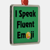 Spreek Fluent Emoji Metalen Ornament (Rechts)
