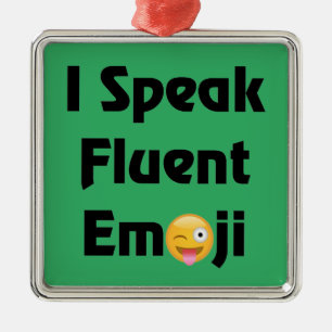 Spreek Fluent Emoji Metalen Ornament