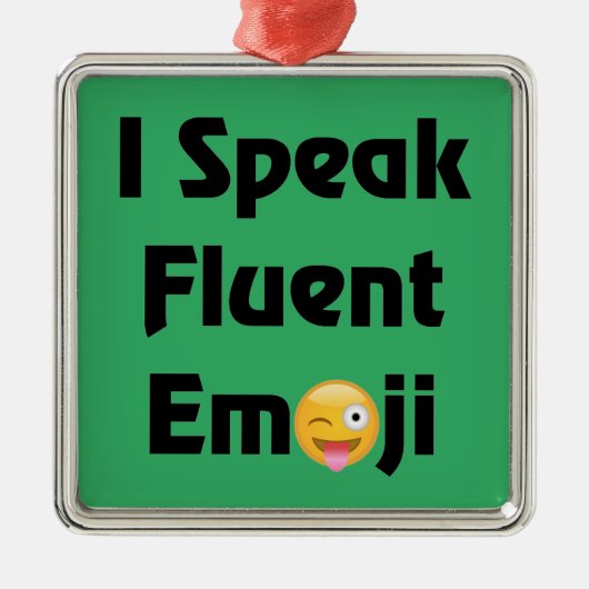 Spreek Fluent Emoji Metalen Ornament (Voorkant)