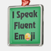 Spreek Fluent Emoji Metalen Ornament (Links)