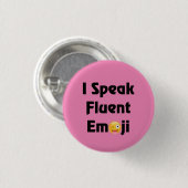 Spreek Fluent Emoji Ronde Button 3,2 Cm (Voorkant /achterkant)