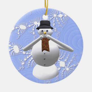 Spreek geen boze Snowman kerstboomdecoratie Keramisch Ornament