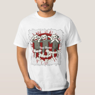 Spreek geen kwaad sokkenapen t-shirt