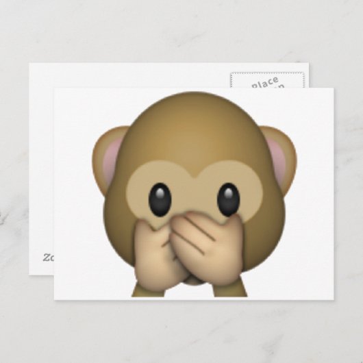 Spreek geen zwarte aap - Emoji Briefkaart (Voorkant / Achterkant)