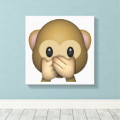 Spreek geen zwarte aap - Emoji Canvas Afdruk (Insitu (Houten vloer))