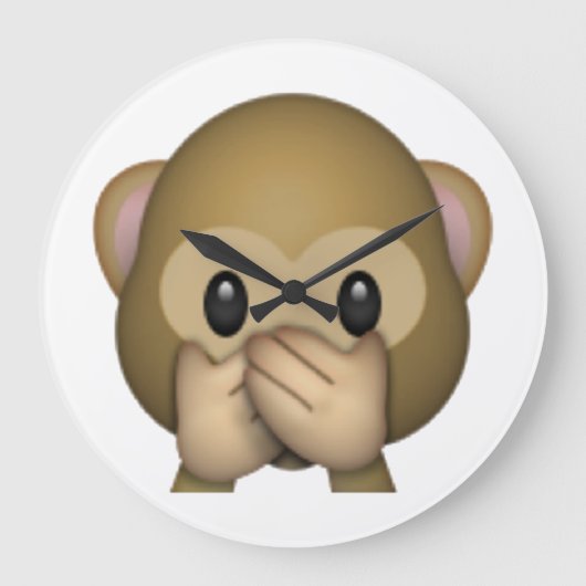 Spreek geen zwarte aap - Emoji Grote Klok (Voorkant)