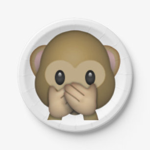 Spreek geen zwarte aap - Emoji Papieren Bordje