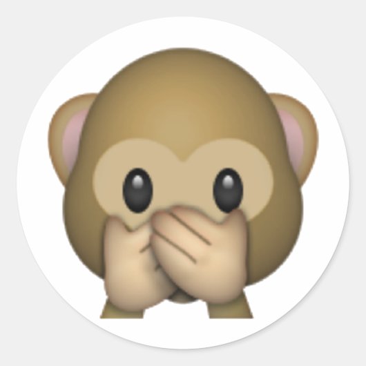 Spreek geen zwarte aap - Emoji Ronde Sticker (Voorkant)