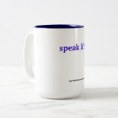 Spreek het leven tweekleurige koffiemok (Voorkant links)