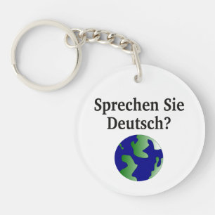 Spreek je Duits? in het Duits. met wereldbol Sleutelhanger