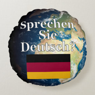 Spreek je Duits? Vlag & aarde Rond Kussen